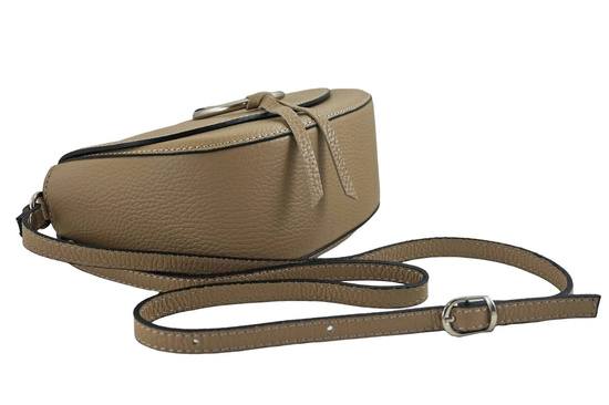 Damska skórzana listonoszka włoska - Beżowa