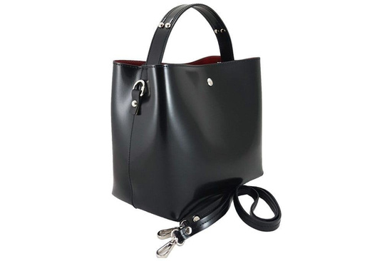 Elegancka torebka lakierowana - granatowa