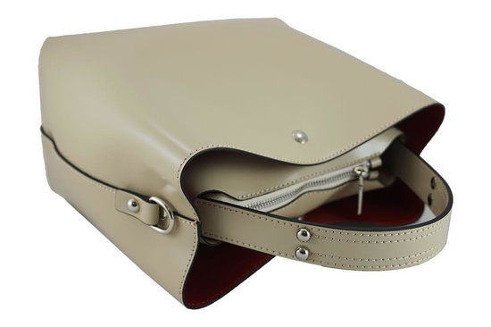 Barberini's - eleganckie torebki lakierowane - Beżowa jasna 