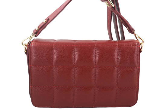 Modna torebka pikowana skórzana - Czerwona