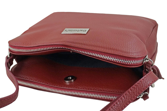 Torebka skórzana damska włoska - Czerwona