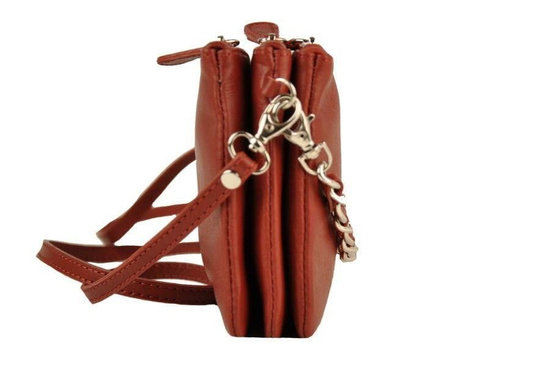 Modna włoska listonoszka skórzana - Barberini's - Granatowa