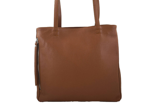 Torba skórzana A4 na ramię - Brązowa jasna