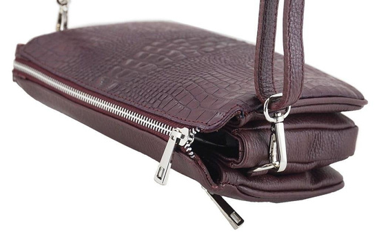 Torebka damska z motywem CROCO - Bordowa 