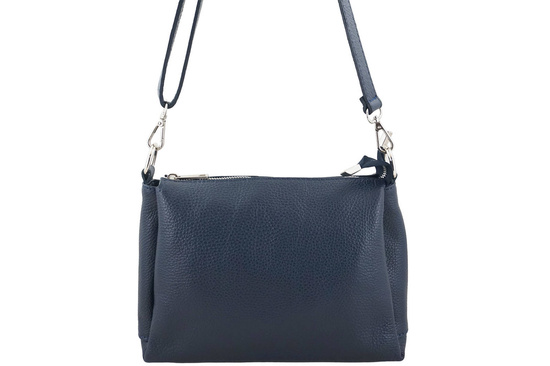 Uniwersalna torebka skórzana listonoszka - Granatowa