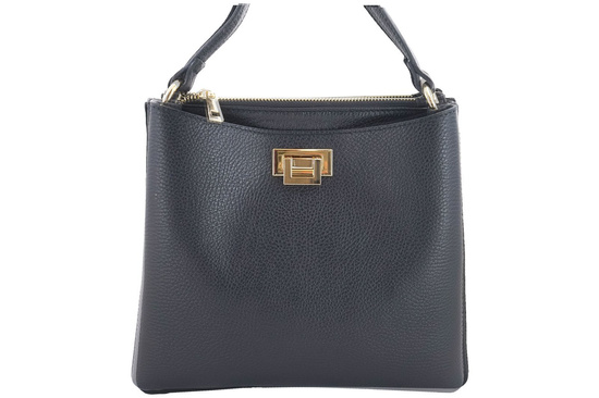 Klasyczna listonoszka ze skóry naturalnej - Granatowa