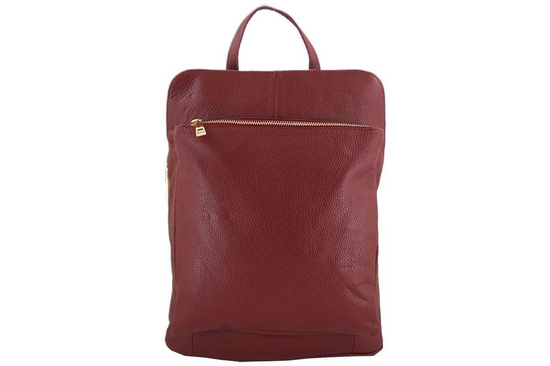 Modny plecak skórzany - Barberini's - Bordowy 