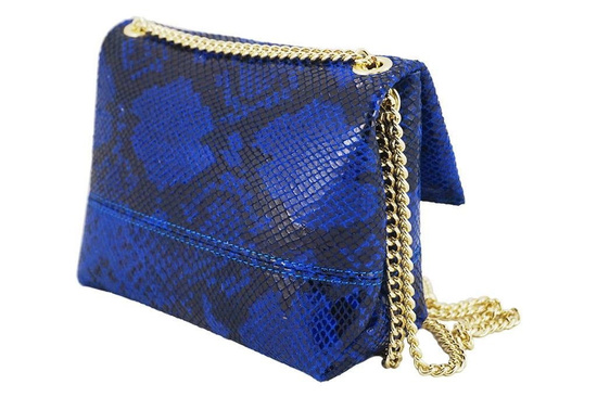 Listonoszka skórzana na łańcuszku - Czarna