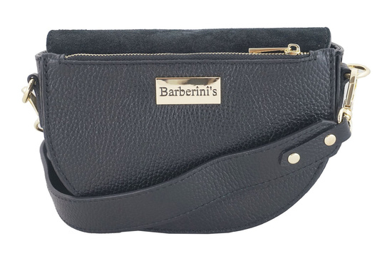 Modna torebka wizytowa skórzana - Czarna 