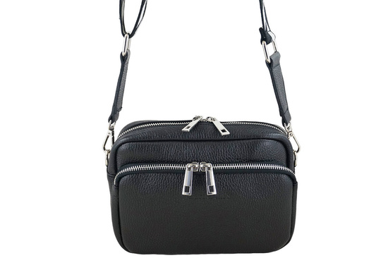 Torebka damska z ozdobnym paskiem - Czarna