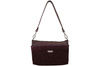 Pojemna torebka listonoszka ze skóry i zamszu - Bordowa