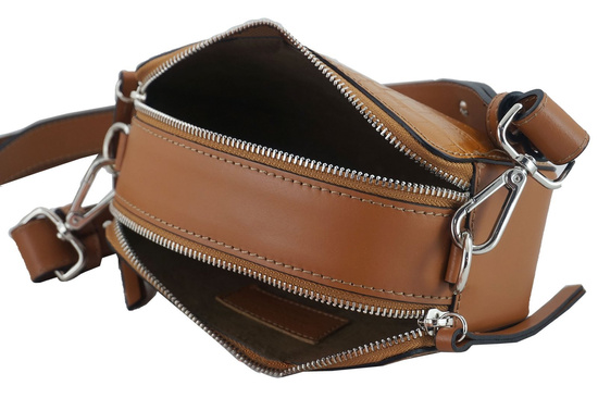 Mała skórzana listonoszka CROCO - Czarna