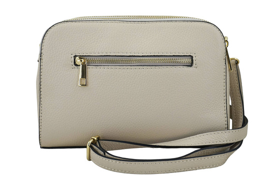 Listonoszka skórzana z kieszeniami - Beżowa jasna