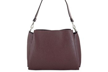 Torebka kuferek na szerokim pasku - Bordowa