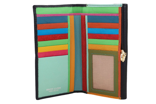 Duży portfel ze złotym zapięciem - Czarny 