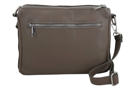 Codzienna torebka ze skóry naturalnej z zamszem - Beżowa ciemna