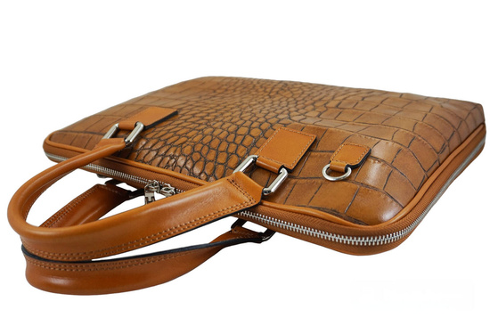 Torba na laptopa damska skórzana Barberinis - Brązowa jasna