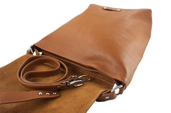 Torba skórzana shopper bag A4 -Brązowa ciemna 