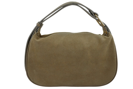 Elegancka torebka zamszowa na ramię - Beżowa 