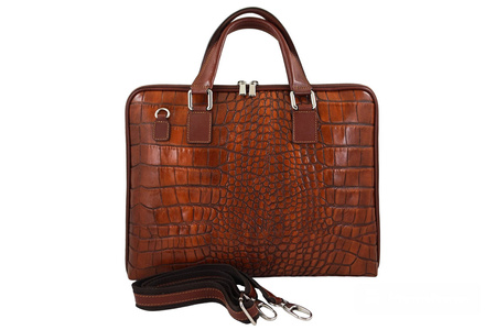 Torba na laptopa damska skórzana Barberinis - Brązowa 