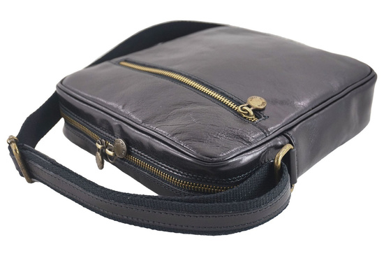 Męska torba CASUAL z regulowanym paskiem - Czarna