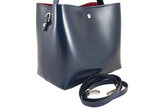 Elegancka torebka lakierowana - granatowa