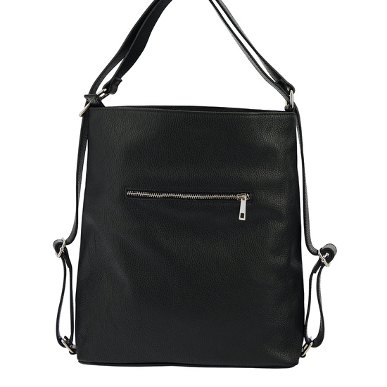 Torebka plecak z zamszem - Czarna 