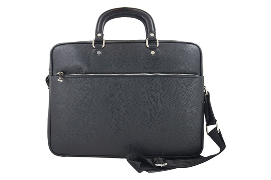 Skórzana torba męska CASUAL - Czarna