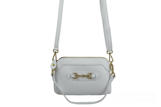 Mała torebka wizytowa skórzana - Biała