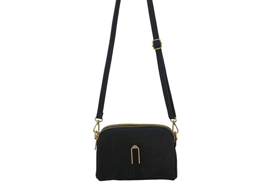 Mała torebka zamszowa wieczorowa - Czarna 