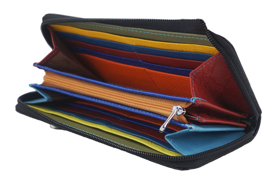 Portfel skórzany z zabezpieczeniem RFID - Granatowy 