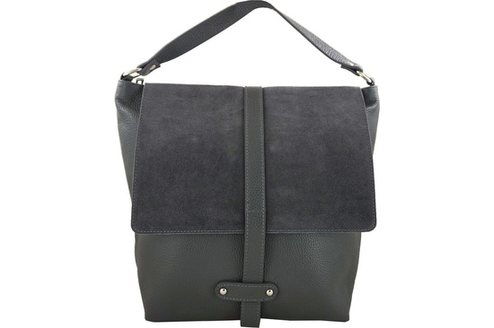 Torba skórzana shopper bag A4 -Brązowa ciemna 