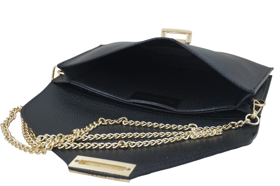 Elegancka kopertówka z modnym printem - Czarna 