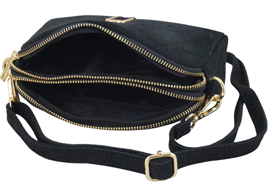 Mała torebka zamszowa wieczorowa - Czarna 