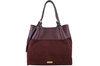 Elegancka torebka damska z naturalnego zamszu - Bordowa 