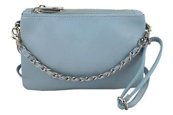 Modna włoska listonoszka skórzana - Barberini's - Niebieska