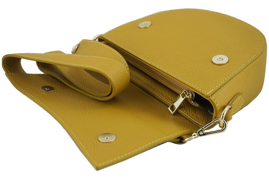 Skórzana torebka listonoszka damska - Fioletowa 