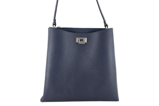 Duża torba damska skórzana na ramię - Brązowa