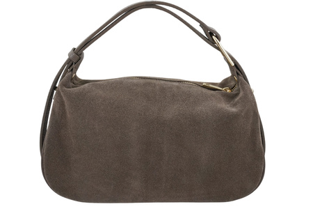 Elegancka torebka zamszowa na ramię - Beżowa ciemna 