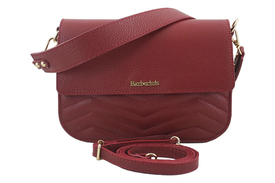 Torebka skórzana crossbody włoska - Czerwona 