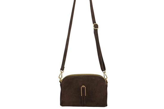 Mała torebka zamszowa wieczorowa - Brązowa 