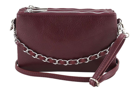 Modna włoska listonoszka skórzana - Barberini's - Granatowa