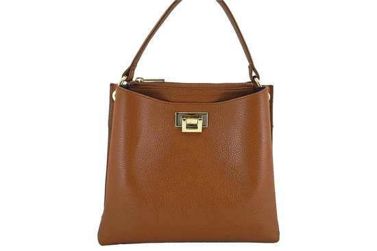 Klasyczna listonoszka ze skóry naturalnej - Granatowa