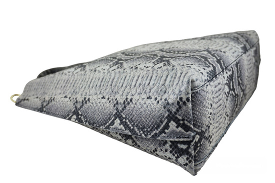 Torebka shopper z kolorowym nadrukiem - Beżowa 