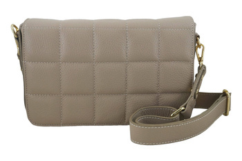 Modna torebka pikowana skórzana - Beżowa