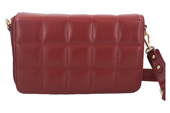 Modna torebka pikowana skórzana - Czerwona