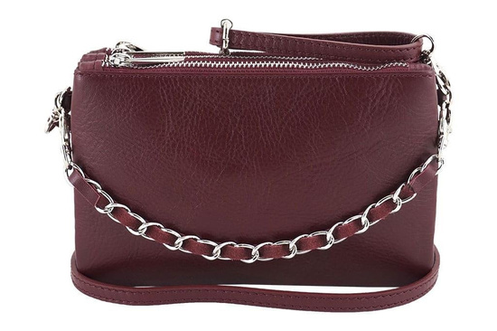 Modna włoska listonoszka skórzana - Barberini's - Granatowa