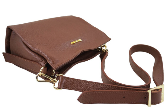 Funkcjonalna torebka damska na ramię - Brązowa