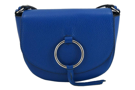 Damska skórzana listonoszka włoska - Czarna