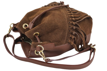 Torebka skórzana boho style - Brązowa 